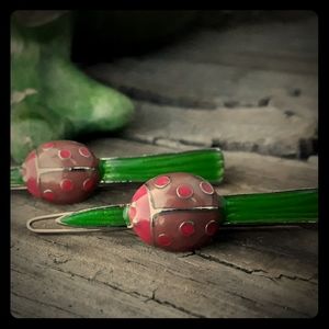 Vintage Lady Bug Hair Clips